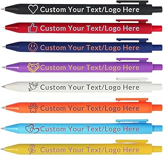 100/200/300/500Pcs Bulk Custom Pens,Personalized Pens with Text/Logo,Black Ink,Customized Pen for Business Promotions Party Events (Style 1)