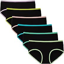 INNERSY Teen Girls Knickers Soft Cotton Underwear Mid Waist Assorted Panties for Teenager Age 10-16 (Pack of 6)