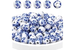 Ceramic Beads for Jewelry Making - A Splash of Blue and White Elegance