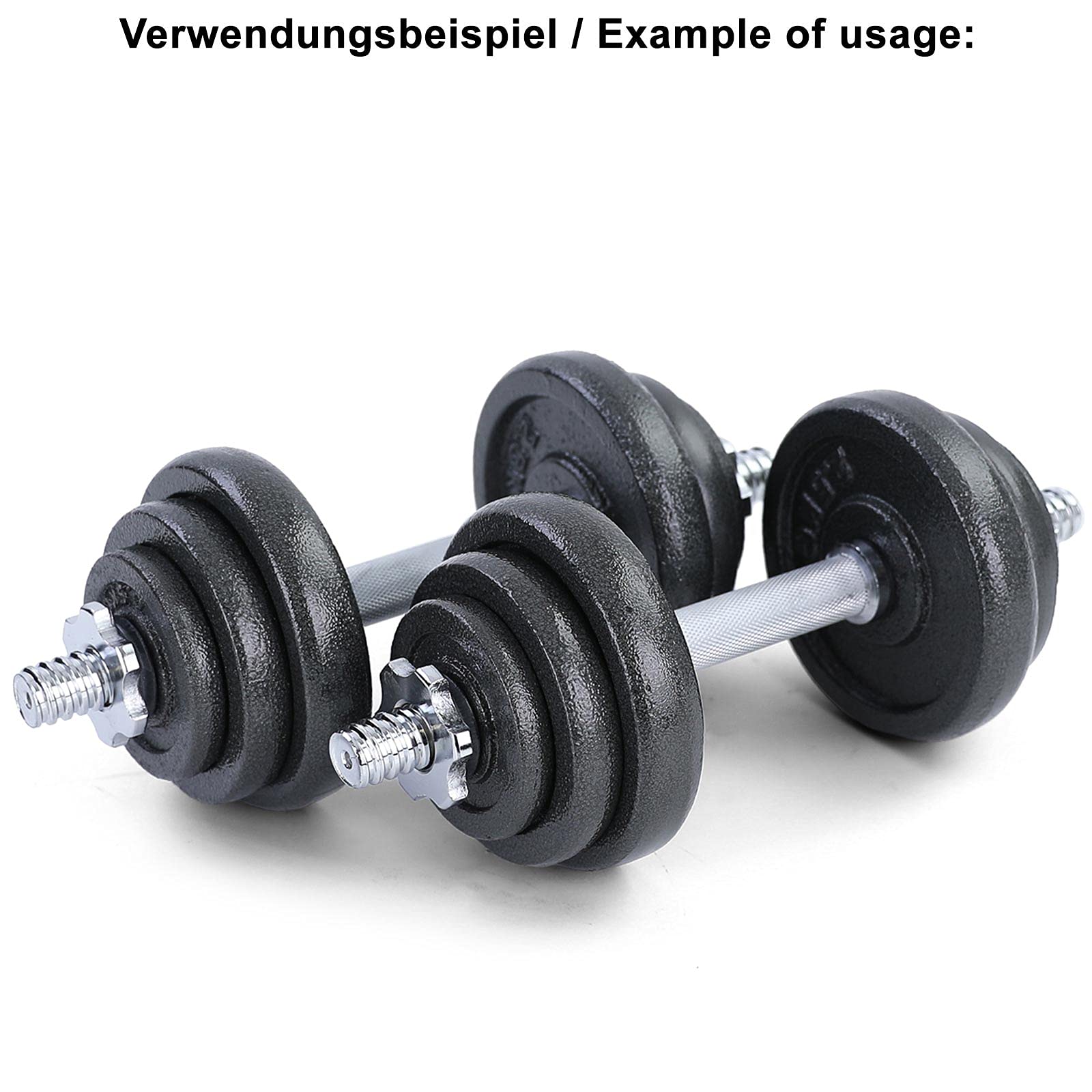 20 kg Olympia 50mm Hantelscheiben Set 2x 10kg Gusseisen in Schwarz