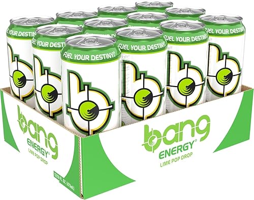 Miniatura 2 de Bang Energy Lime Pop Drop, bebida energética sin azúcar, 16 onzas (paquete de 12)