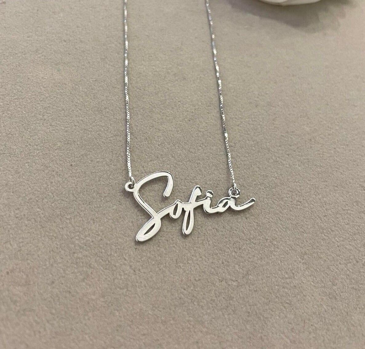 Collana con Nome Stile Firma in Argento 925 Personalizzata Made in Italy Pendente Donna Ragazza Moda - Tutti i Nomi
