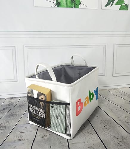 Miniatura 10 de HIYAGON Cesta de almacenamiento rectangular para guardería, organizador de juguetes de lona, caja de almacenamiento grande para niños, cesta