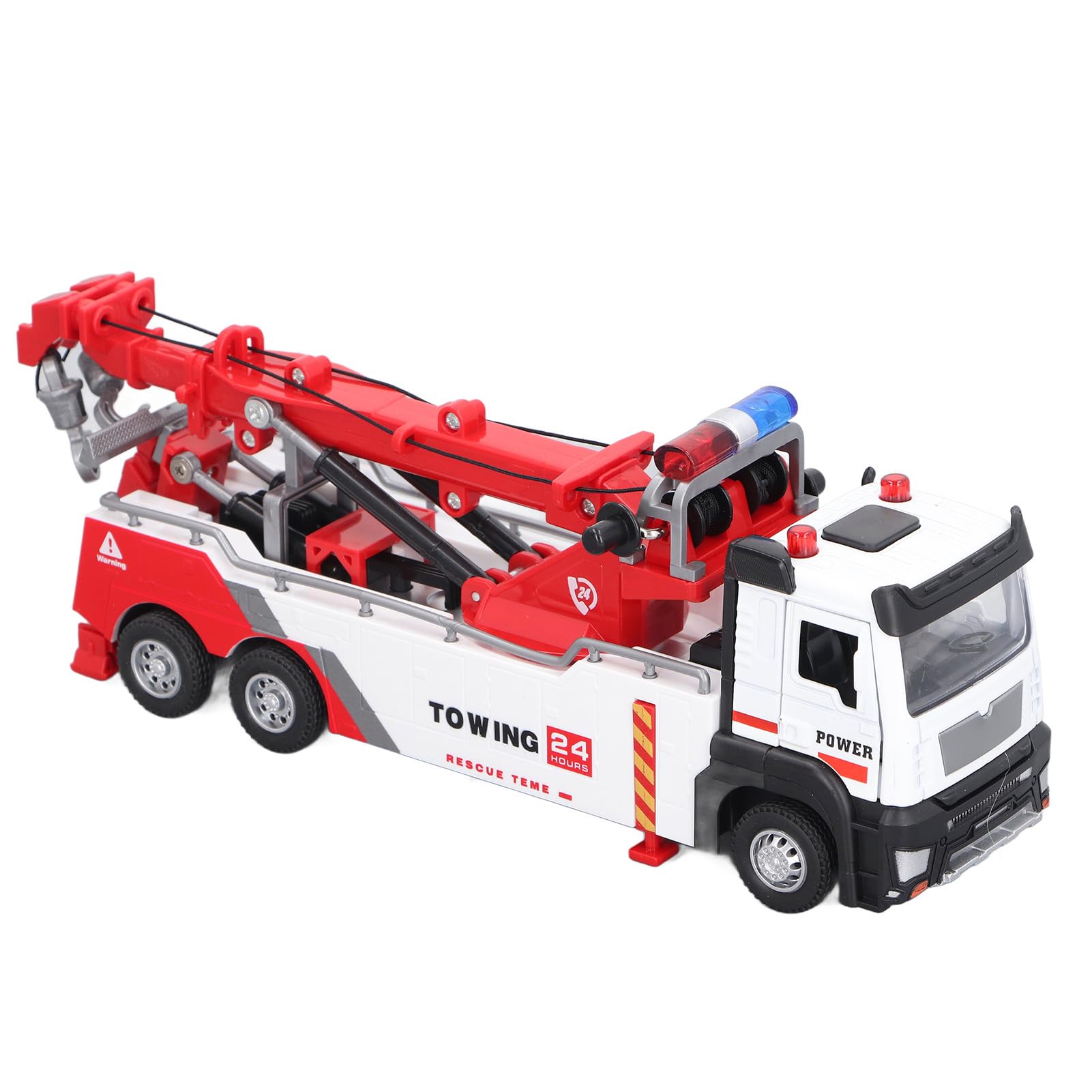 lyrlody Jouet de Camion-Grue à l'échelle 1:32, Modèle de Construction en Alliage avec Bras Rotatif à 360 Degrés et Lumières, Parfait pour Le Jeu et l'apprentissage des Enfants