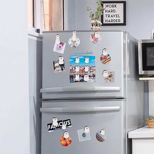 Miniatura 6 de ngaty Imanes de pingüino para refrigerador, 4 unidades, imán de pingüino 3D para cocina, nevera y casillero, decoración del hogar y decoración de