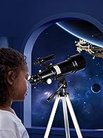 Vista 8 de Telescopio para Astronomía de Adultos, apertura de 70 mm y longitud focal de 400 mm, telescopio astronómico portátil para principiantes mayores de 8