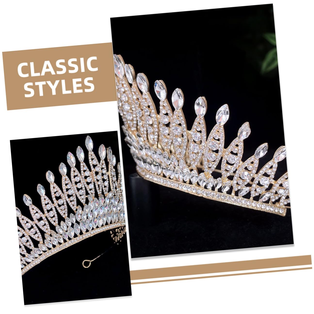 POPETPOP Corona Fascia per Capelli Sposa Tiara da Sposa in Metallo Leggero Accessorio per Capelli Unico per Matrimonio Compleanno e Feste Donna