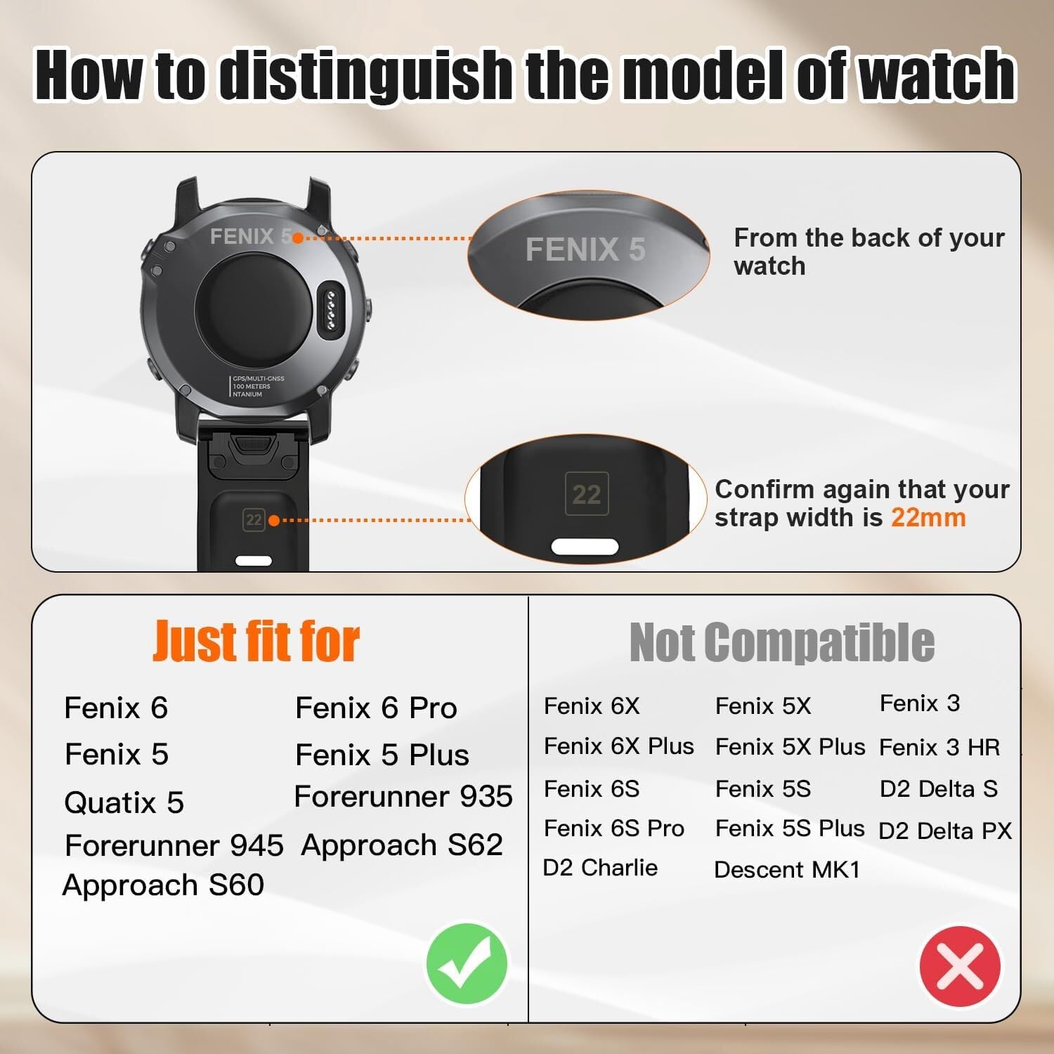 Silikonowy pasek do zegarka Fenix 8 / Fenix 6 / Fenix 6 Pro / Fenix 7 / Forerunner 935 / 945 / Approach S60 / Quatix 5 / epix Smartwatch