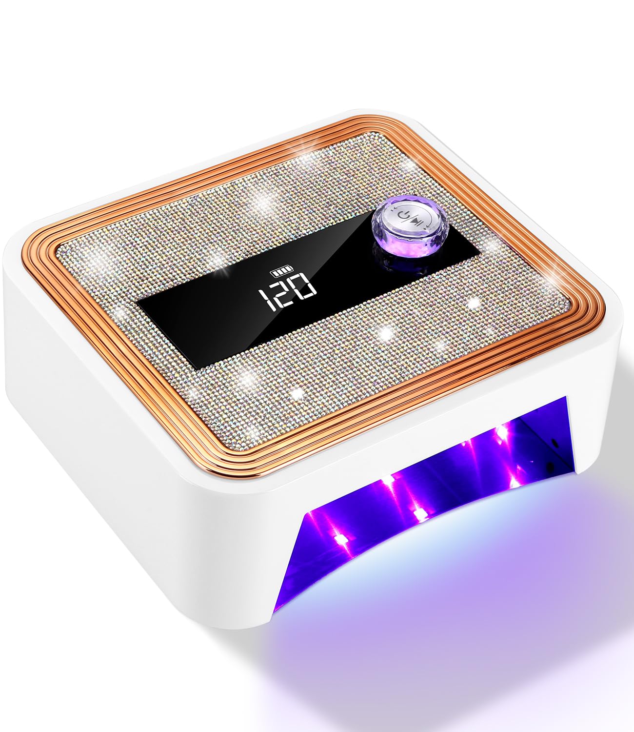 Lampara Uñas Semipermanentes, Lampara Uñas Inalámbrico con 2000 mAh, Lampara de Uñas Profesional con Sensor y Temporizador 120s, Secador de Uñas, Maquina Uñas Semipermanentes para Uñas de Gel