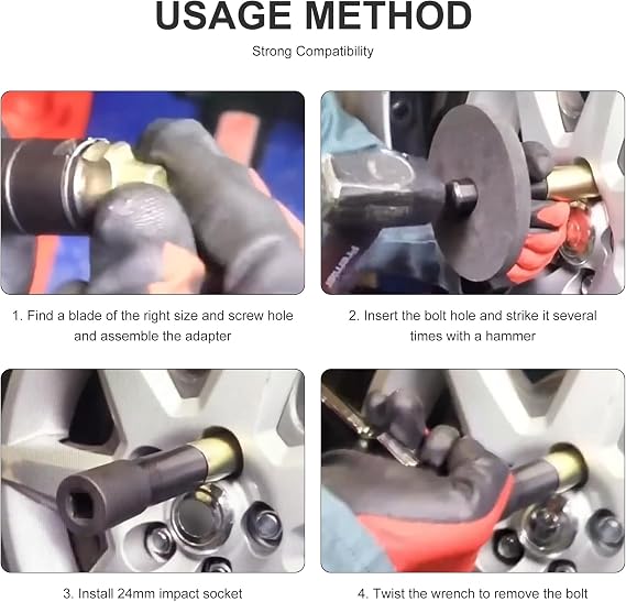 10PCS Wheel Lock Removal kit, Locking Wheel Nut Key Replacement Remover Kit Compatible for Virtually Most Wheel Nut