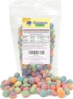 Hard Candy Drops Rainbow Sherbet Candy - Small Batch, Gluten-Free Sanded Hard Candy, & Vegan 8 Ounce