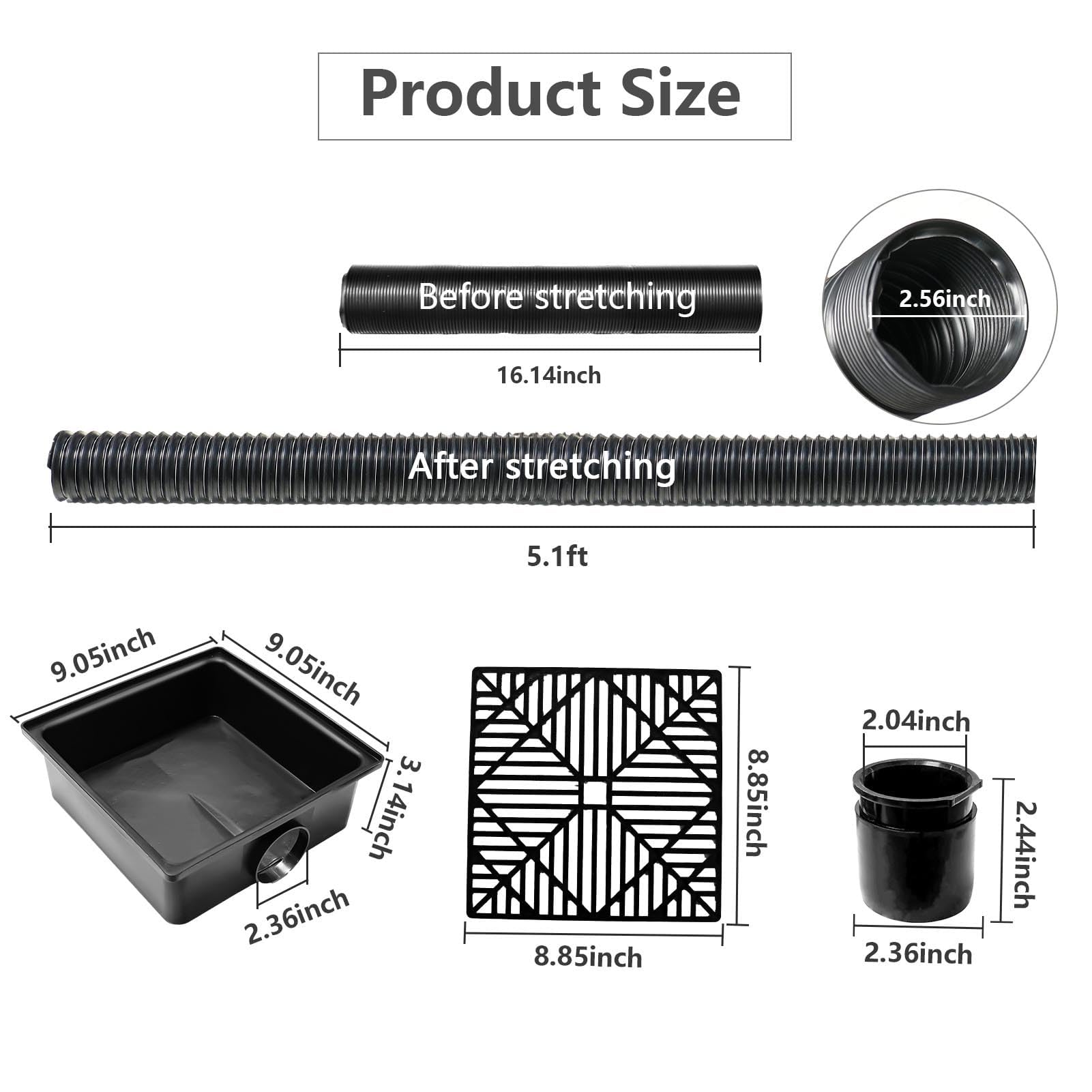 Gutter Downspout Extensions Catch Basin, Drain Kit Downspout Diverter Extendable Gutter Downspout Extensions Flexible