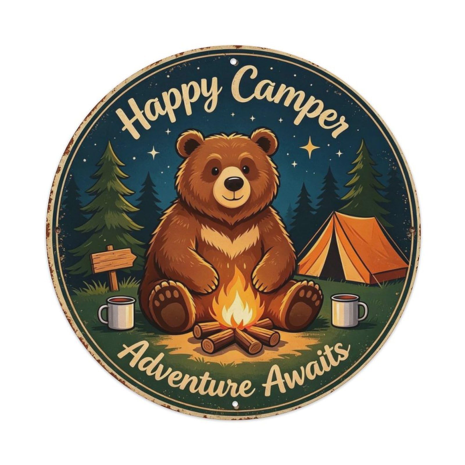 ADVENTURE AWAITS Metal Tin Sign Plaque