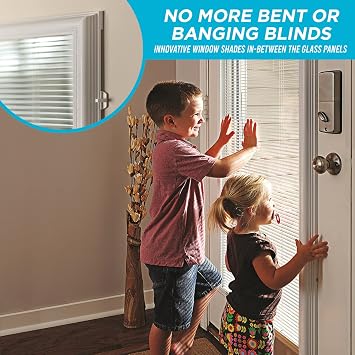 ODL Add On Blinds for Raised Frame Doors - Home Improvement - Easy to Install, Use and Maintain - Innovative Window Shades Behind The Tempered Safety Glass Panels (22 x 66)