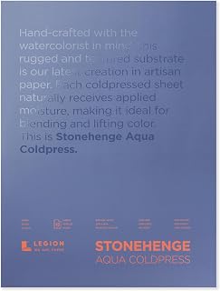Stonehenge Aqua Suluboya Bloğu, 63,5 kg, Soğuk Pres, 12 x 16 inç, 15 Yaprak, Beyaz