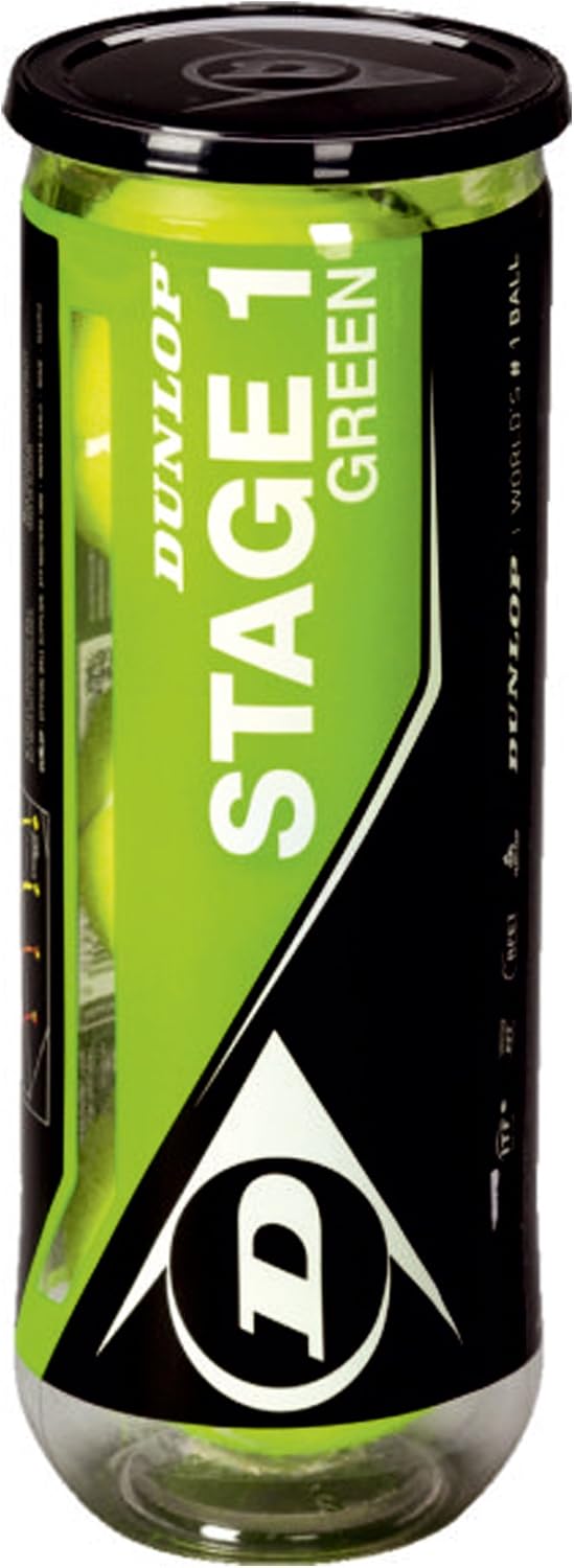 DUNLOP Mini Tennis Stage 1 Tennis Balls, Set of 3, Yellow, One Size, 602204