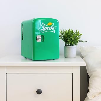 Coca Cola Coke Mini Fridges For Bedrooms 4L Small Fridge 6 Can Table Top Quiet Mini Fridges 12V Portable Cooler Warmer For Skincare Food Drinks Baby Bottles Kids Teens Home Car Travel Green [Energy Class A]