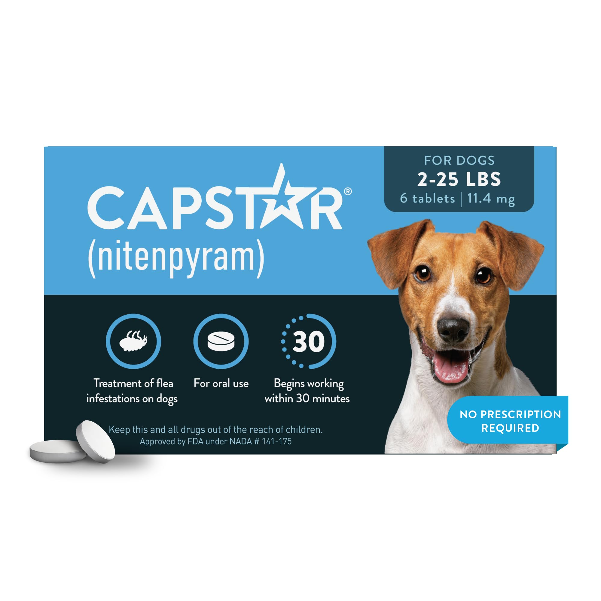 Capstar (Nitenpyram) Fast-Acting Oral Flea Treatment for Dogs 2-25 Lbs