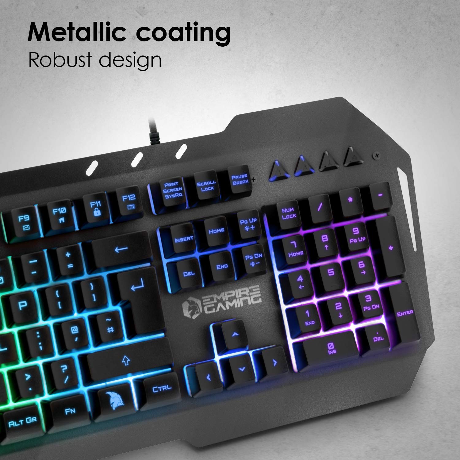 EMPIRE GAMING - Drak Fury Keyboard and Mouse Pack English – Smartphone Holder - 19 Anti-Ghosting Keys – 12 Multimedia Shortcuts - 7 3200 DPI Buttons– 11 LED RGB Back Lighting Modes – Wired USB
