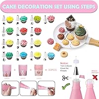 Vista 6 de Juego de 76 piezas para hornear y cocinar para niños, delantal para padres e hijos, kit de decoración de tartas, bolsas y puntas, utensilios