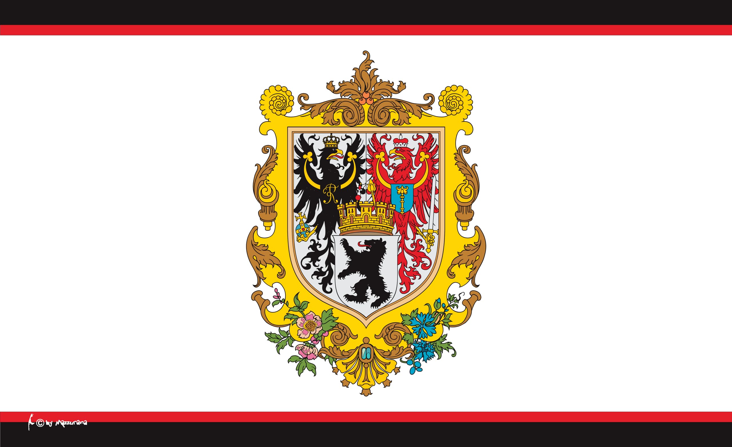 Drapeau impérial de Berlin 90x60 cm pour remplacer un pavillon usé par le vent