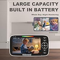 Vista 11 de Kidsneed Monitor de bebé con cámara y audio: monitor de bebé de video 720P de 5 pulgadas, sin WiFi, duración de la batería de 48 horas, visión