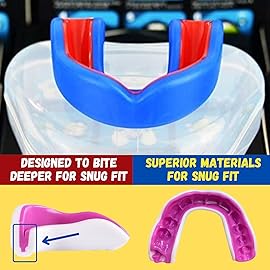 Oral Mart Blue/Red Youth Mouthguard for Kids - Youth Mouthguard for Karate, Flag Football, Martial Arts, Taekwondo, Boxing, Football, Rugby, BJJ, Muay Thai, Soccer, Hockey