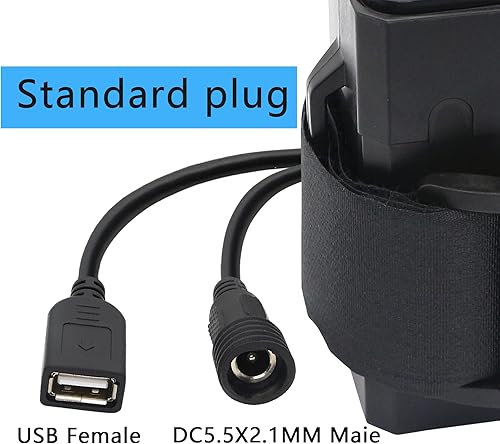 Miniatura 2 de PNGKNYOCN Carcasa de batería de 8,4 V, con puertos CC y USB, carcasa de batería impermeable y segura, adecuada para batería recargable de iones de