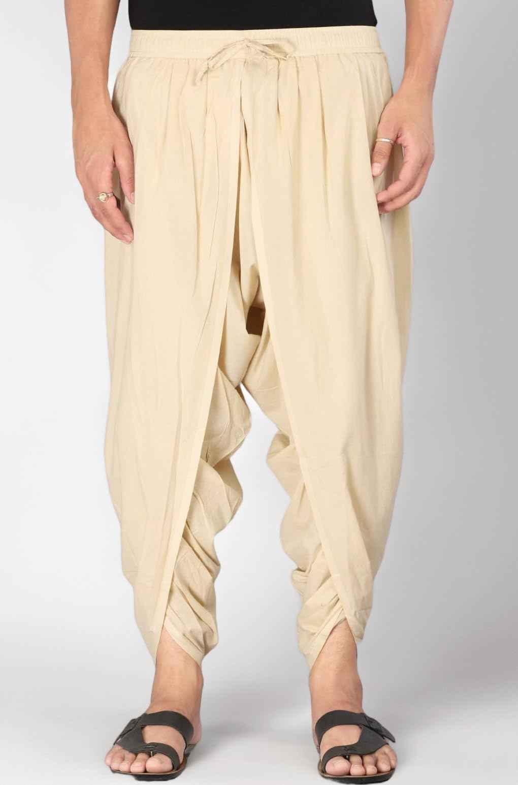 Urali® Men's Solid 100% Cotton Dhoti Pants - D100A