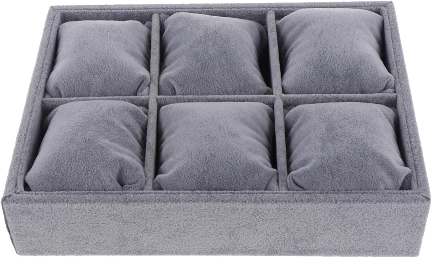 Jewelry Watch Tray 2Pcs 6 Slot Bangle Bracelet Watch Display Case Jewelry Storage Tray with Velvet Pillows for Bracelets Watches Anklets Countertop Show For Men Women Bracelet Display Holder