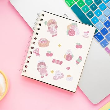 NICENEEDED 100 Sheets Cute Cartoon Kpop Deco Stickers, Self-Adhesive Colorful Photocard Decorative Decals Scrapbooking Journal DIY Sticker Set, Greeting Cards Album Decoration Decal for Arts Crafts