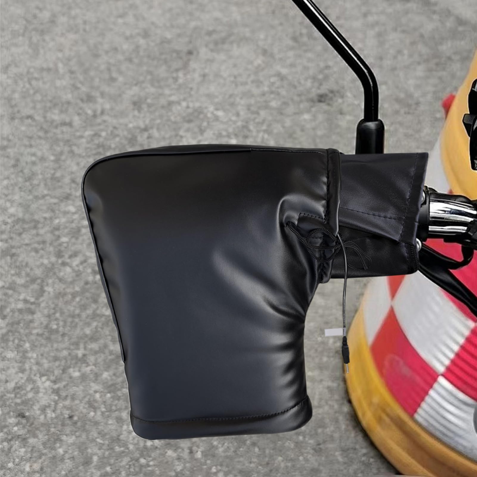 Ogrzewane rękawy na kierownicę zimą, ogrzewacz dłoni i osłona termiczna osłona dłoni - rękawice do uchwytu motocykla, do skuterów, ATV, rowerów elektrycznych i rowerów