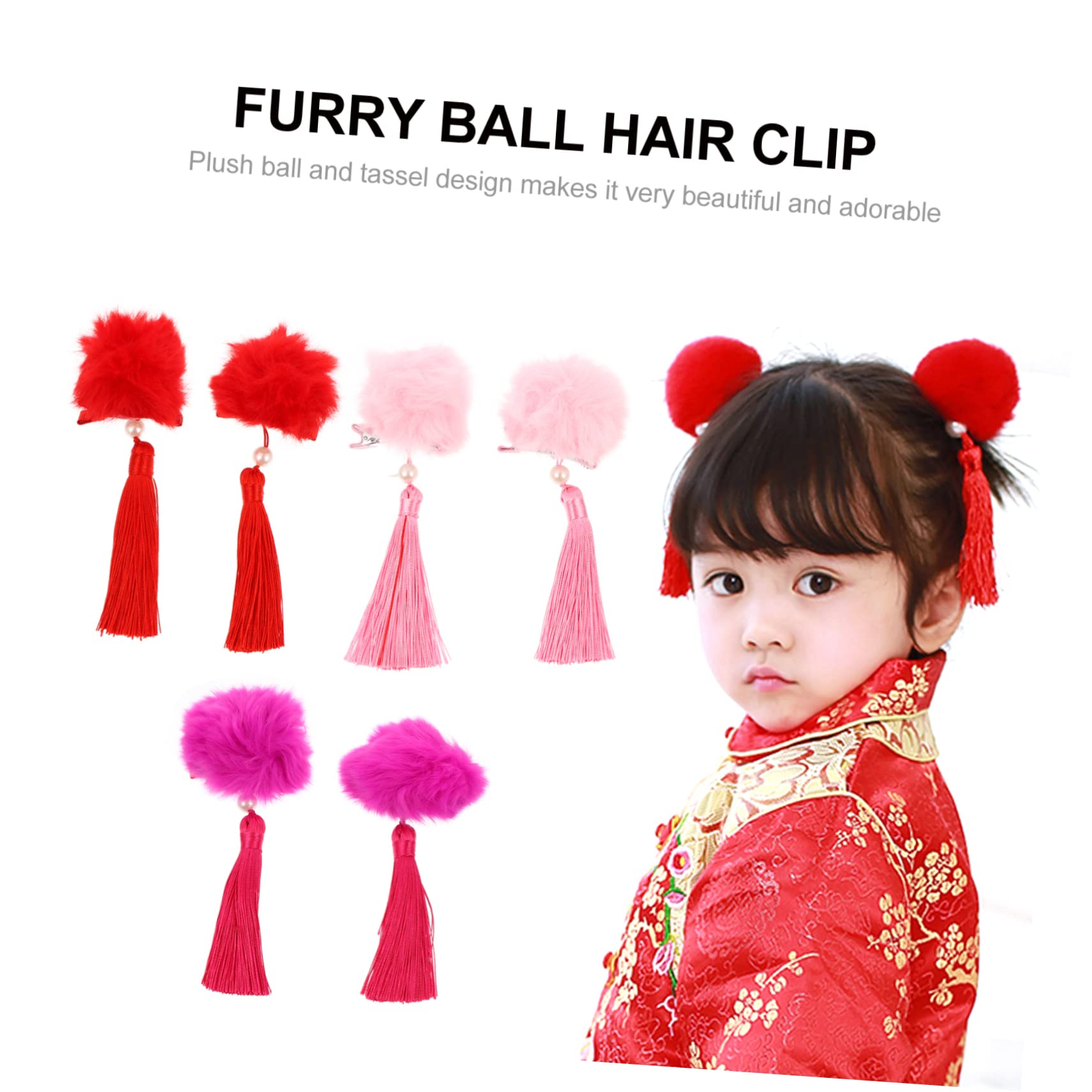 MAGICLULU 9 Pares De Pelo De Borla Bola Clip De Pelo Accesorio Para El Cabello De Los Niños Tocado De Niña Las Niñas Tocado De Lazo Las Niñas Sombreros De Borla Niños Horquilla Con