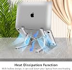 Laptop Stand, Aluminum Full Coverage Non-Slip Rubber Adjustable Ergonomic Portable Laptop Holder, Foldable Computer Stand 6 Angles Anti-Slip Laptop Riser Compatible with 4-17 inch Laptops