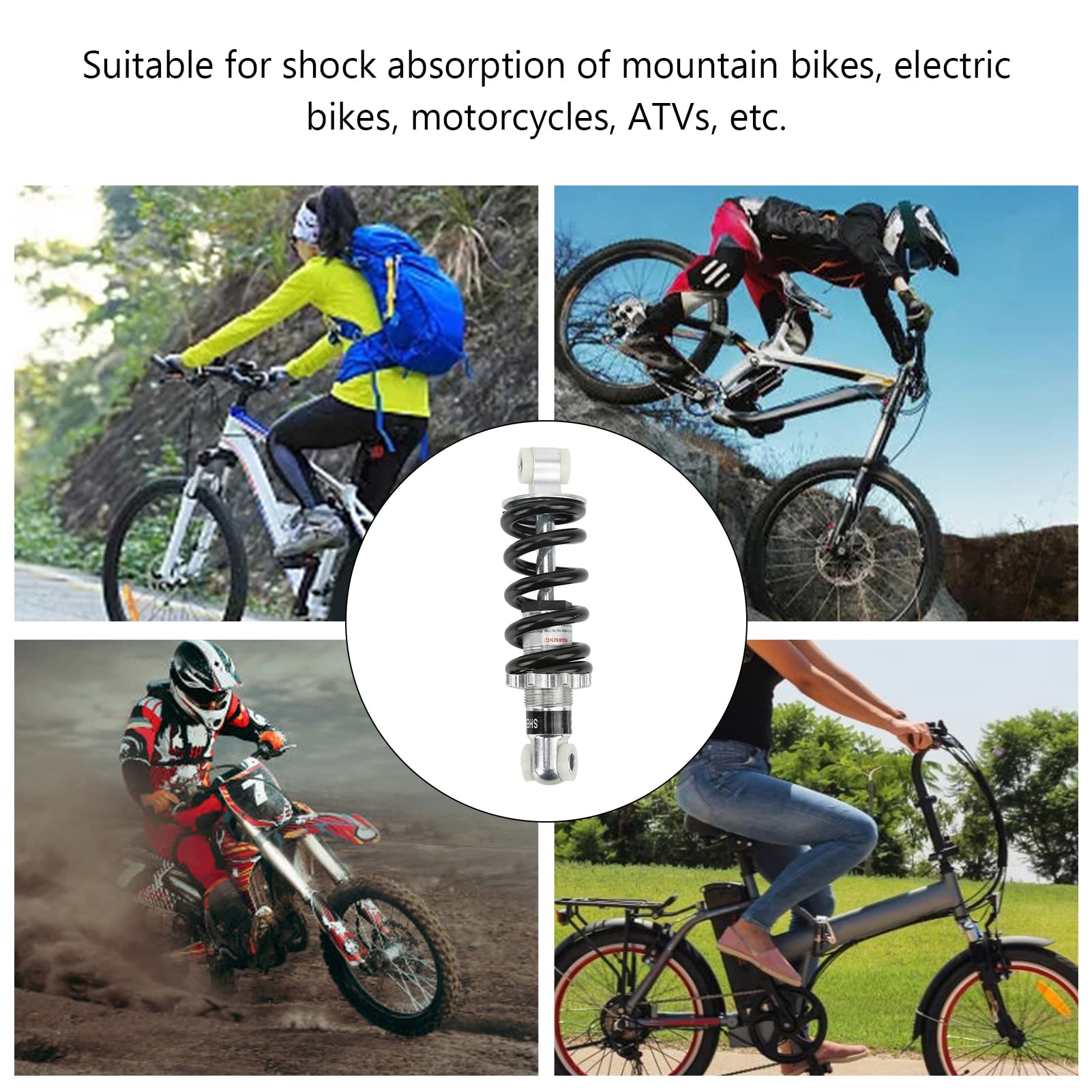 Ammortizzatore a Molla per Bicicletta, 150mm 750Lbs MTB Mountain Bike Ammortizzatore Posteriore Molla Elicoidale Mountain Wheel Chair Ammortizzatore di Sospensione della Bici