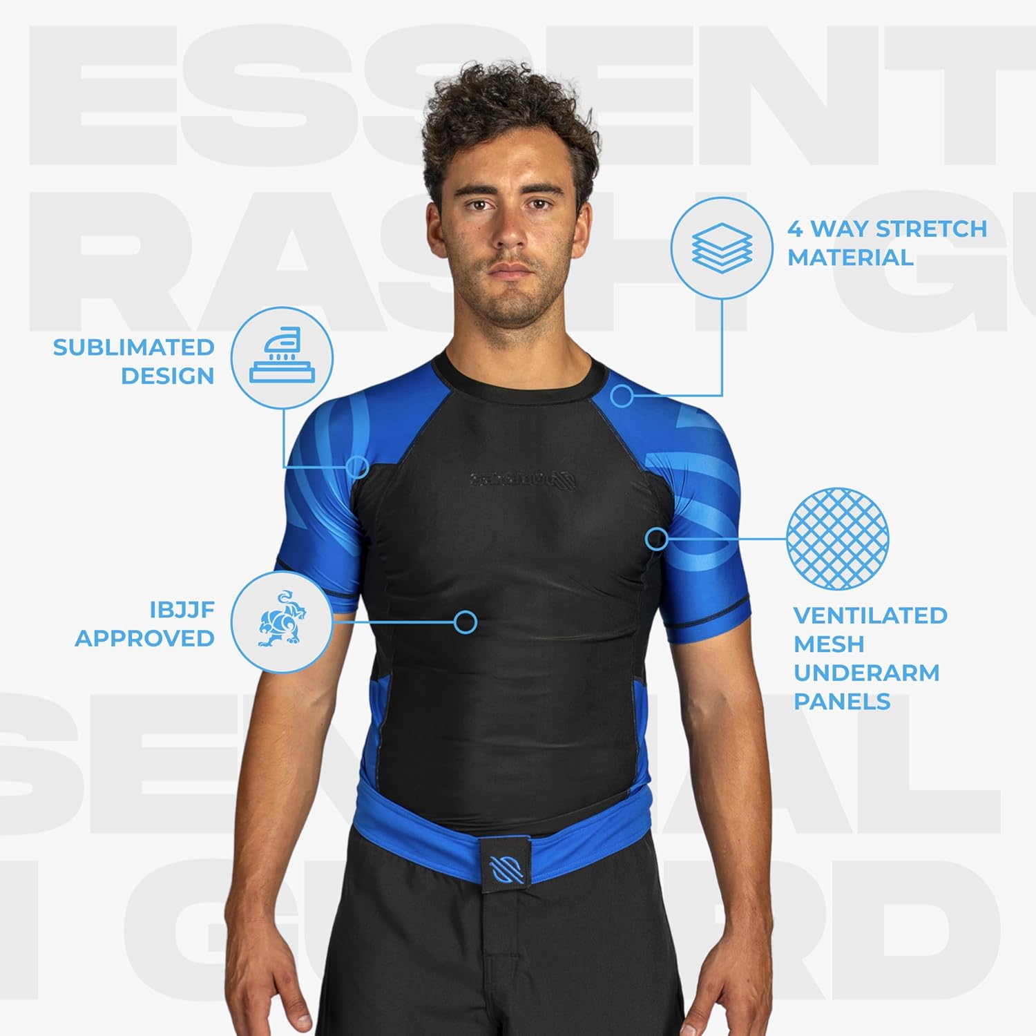 Sanabul Essential Short Sleeve Rash Guard MMA BJJ Wrestling Grappling Jiu Jitsu - Image 5