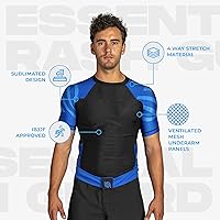 Vista 5 de Sanabul Esencial manga corta Rash Guard MMA BJJ Wrestling Grappling Jiu Jitsu