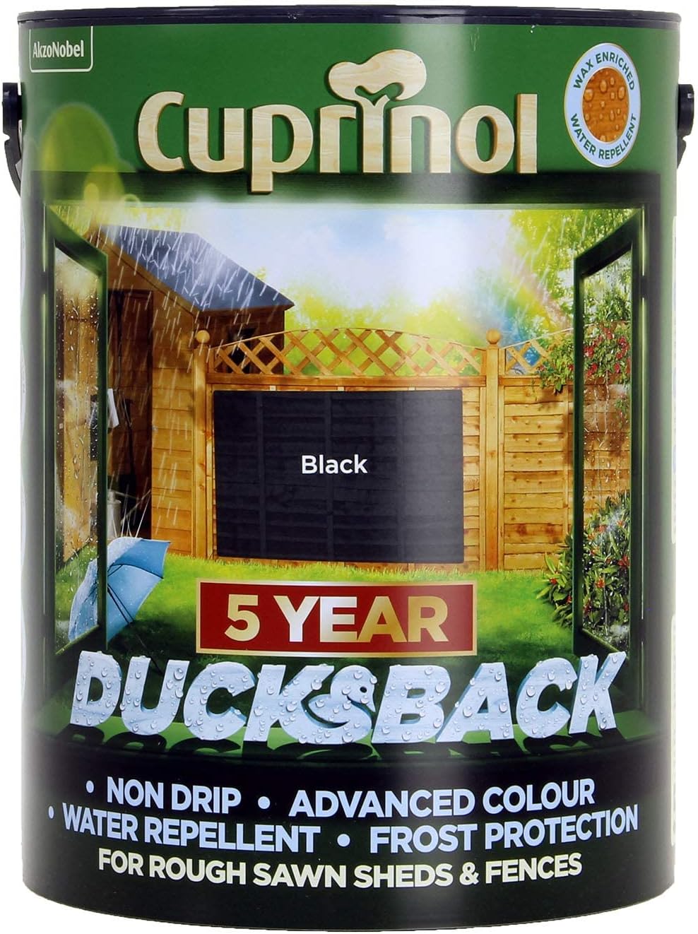 Cuprinol CUPDBBL5L 5 Litre 5 Year Ducks Back Autumn Black Amazon.co