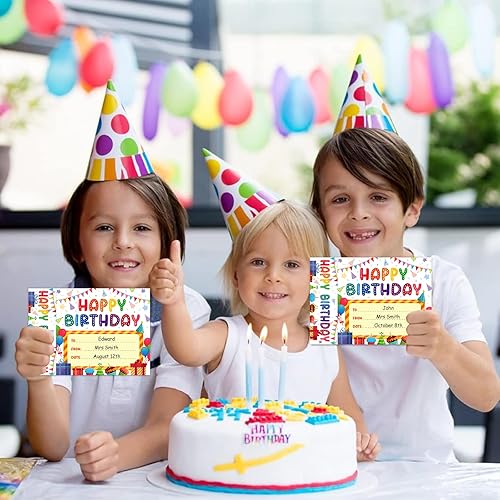 Miniatura 9 de FaCraft Marcapáginas de cumpleaños para estudiantes, 36 piezas de cupcakes de confeti certificados de cumpleaños para niños, marcadores de aula,