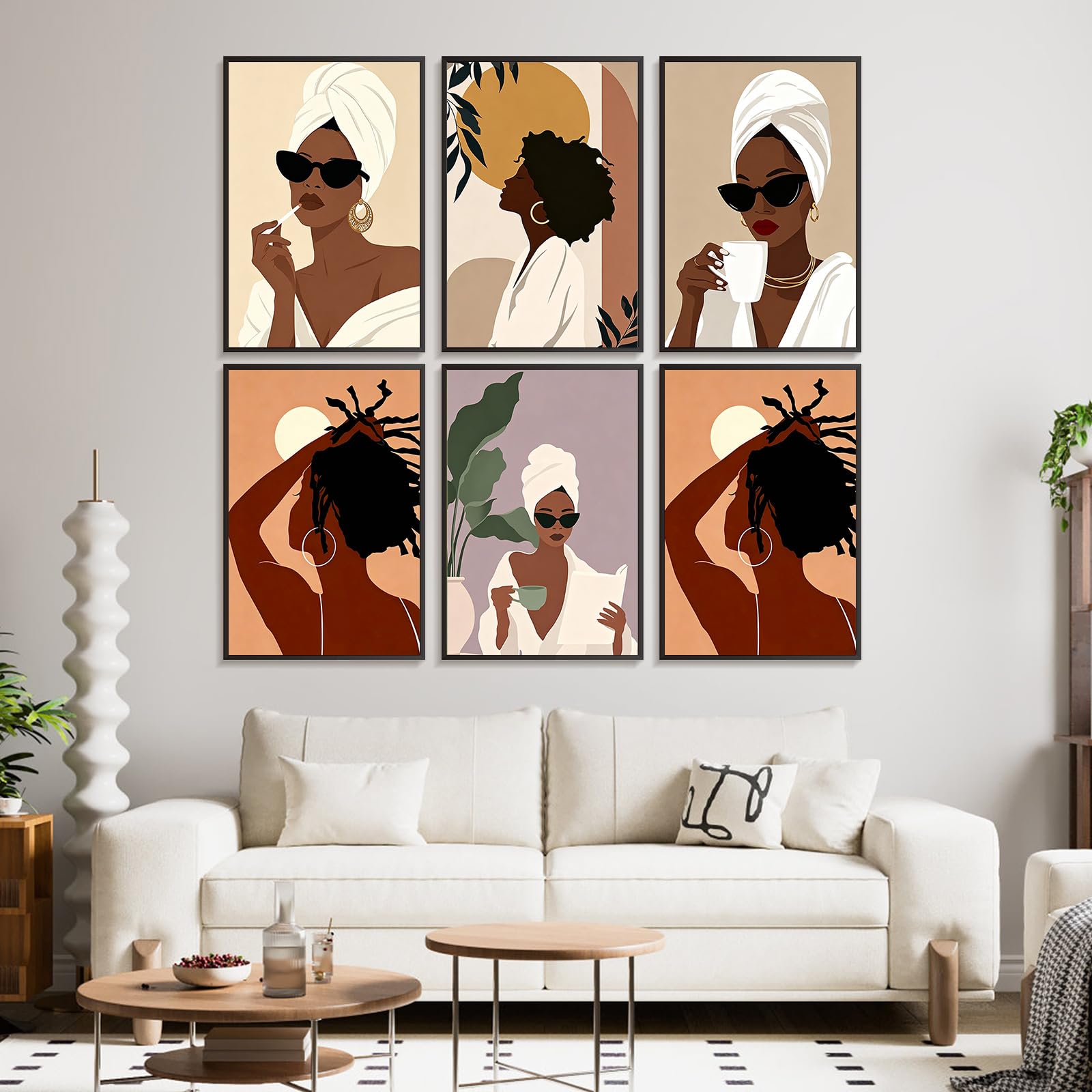 Paint by Numbers Kit for Adults - 6 Black Women Portraits -2