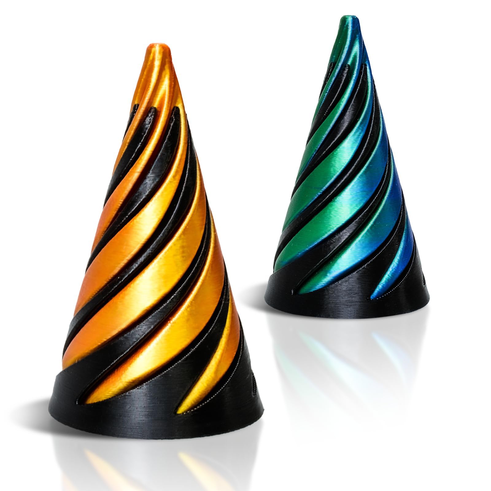 2 Pcs 3D Impossible Cone, 3D Printed Fidget Toy,Pass Through Pyramid Fidget Toy for Home Office Decoration and Gifts