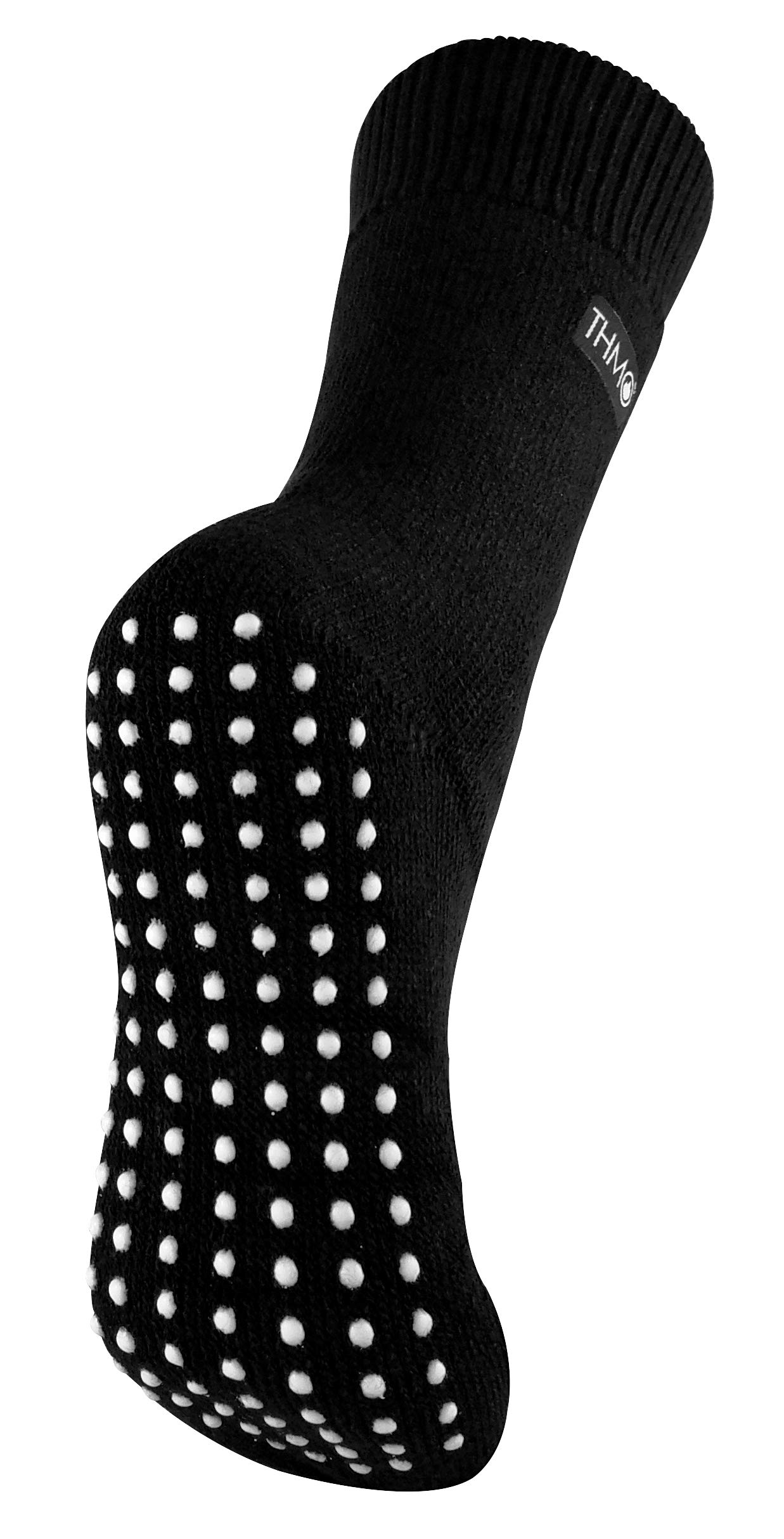 Thmo Women's Black - Thick Cosy Thermal Slipper Bed Socks With Non Slip Grippers (4-8 Uk, )