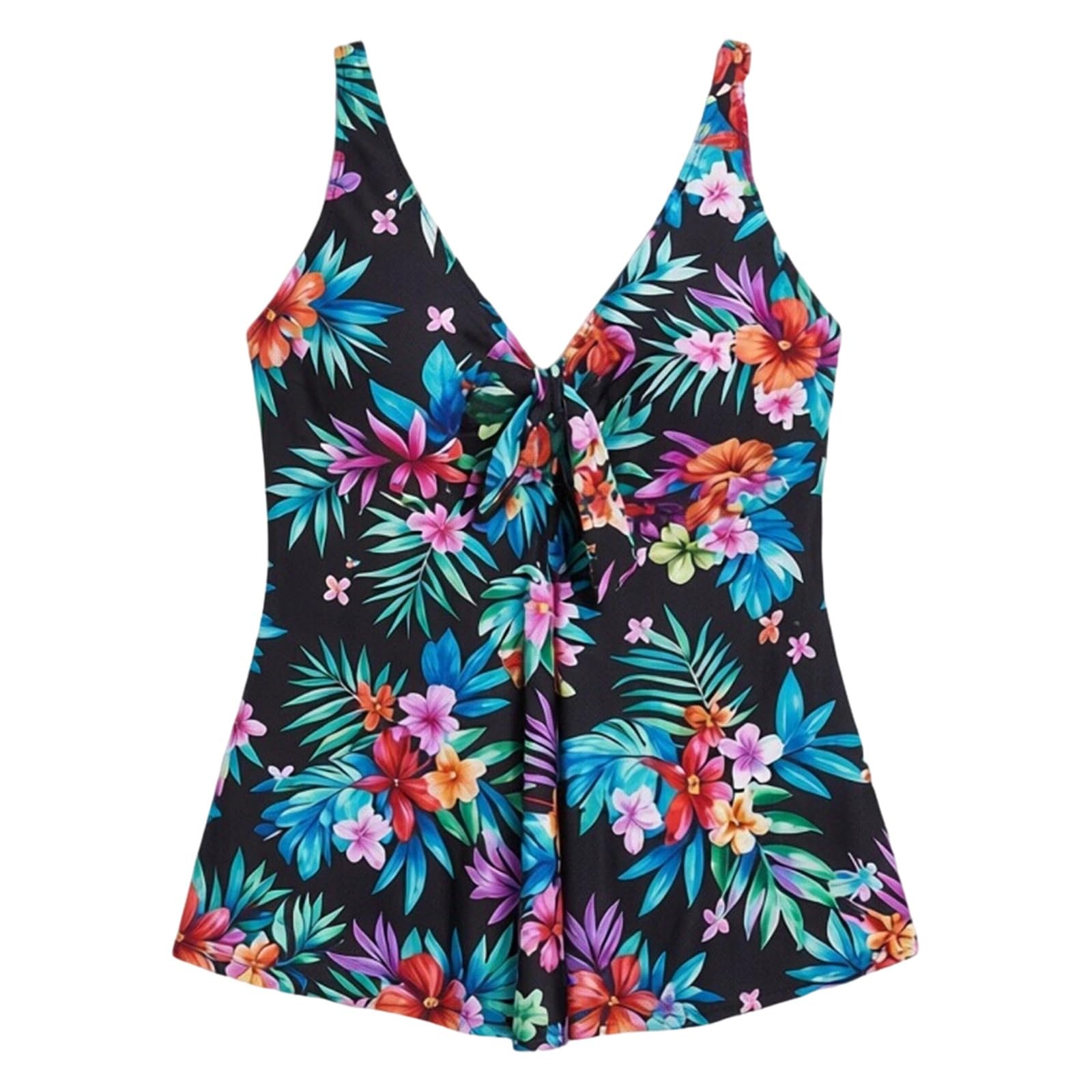 Generisch Haut tankini fluide universel pour femme avec maillot de bain imprimé grande taille