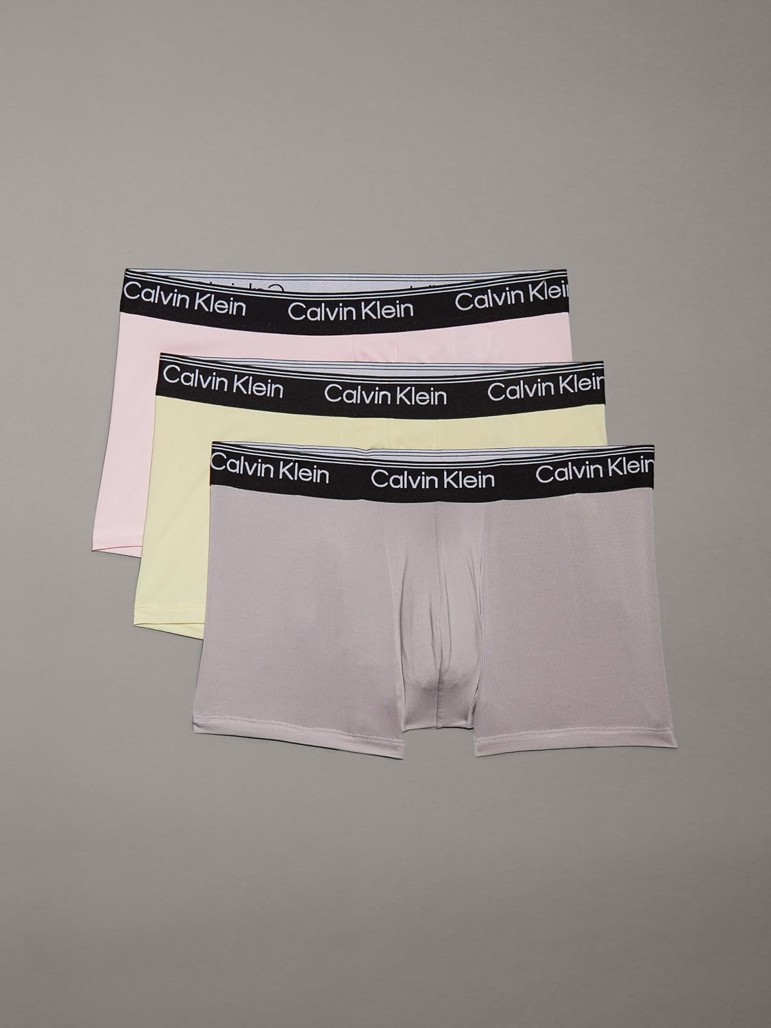Calvin Klein Micro Stretch 3-Pack Low Rise Trunk - NB2569 (Yellow/Buff Pink/Mink, Medium)