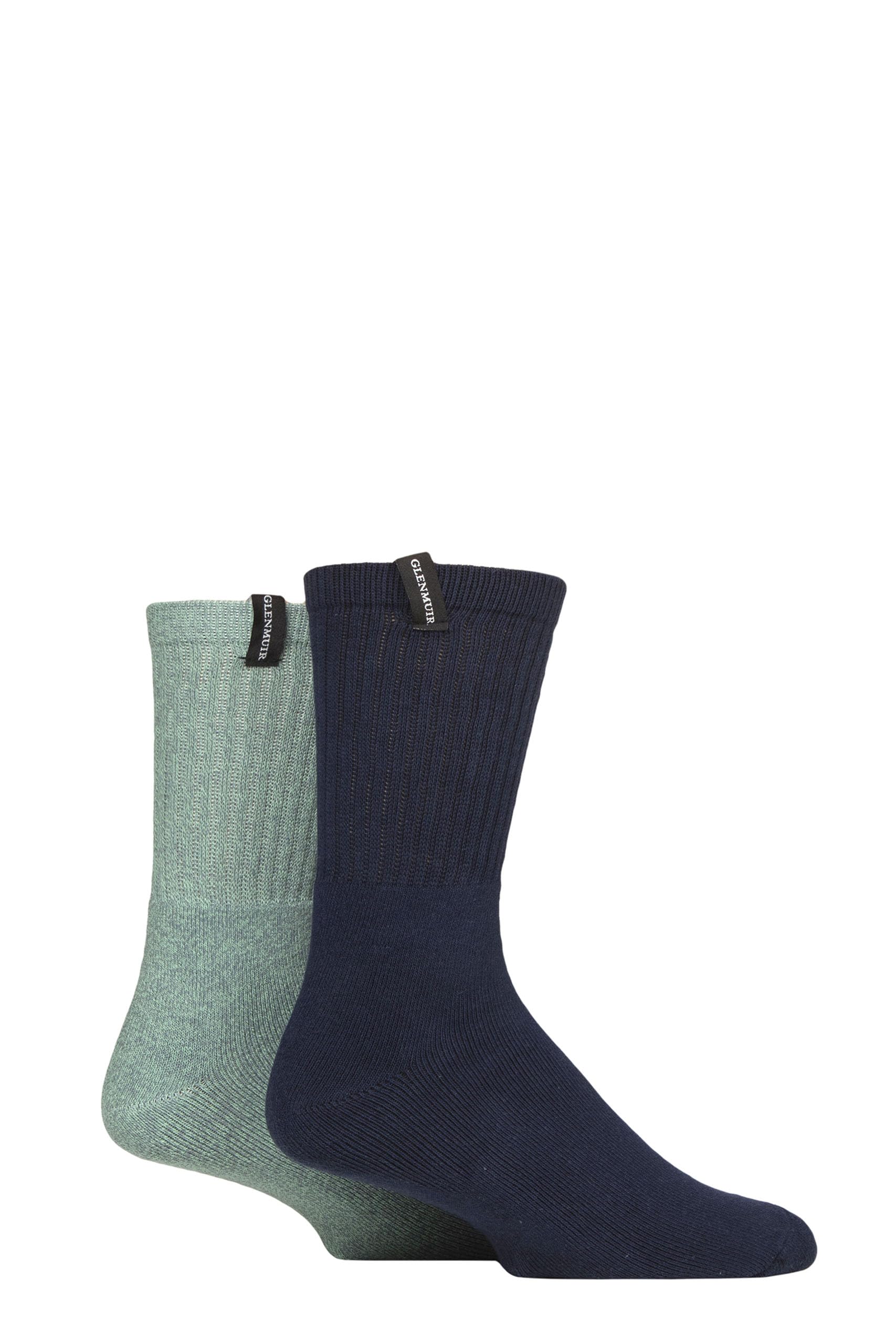 Glenmuir Men's Navy / Green Classic Boot Socks Pack Of 2 (Uk, Numeric, 7, 11, Regular, Regular, Navy/Green)