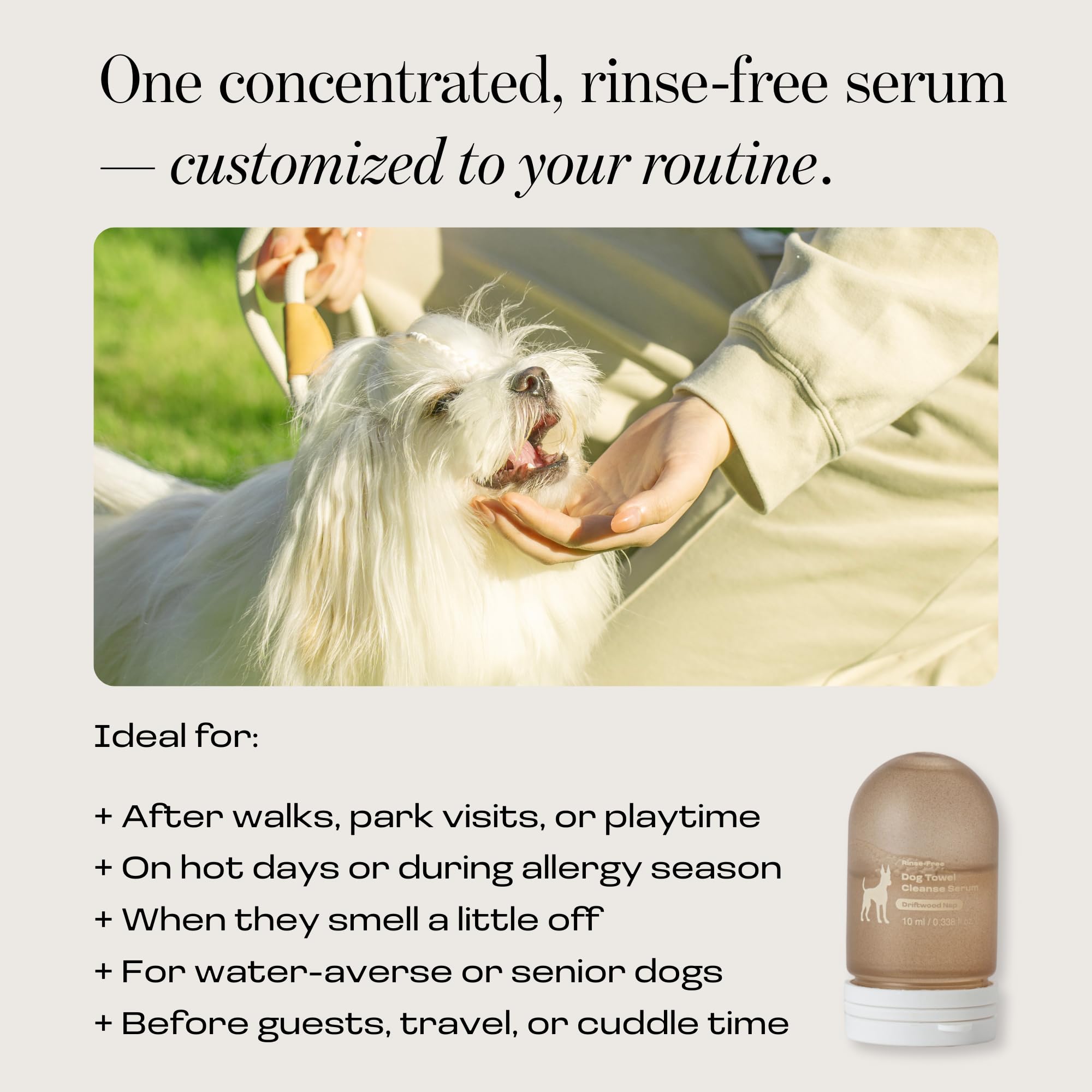 Dog Concentrated Waterless Rinse-Free Shampoo & Conditioner with Bath Mitt – Sensitive Skin, Stress & Itch Relief Gentle Leave-in Serum – 98.65% Naturally Derived-Dry Shampoo for Dogs–8×10ml - image 7