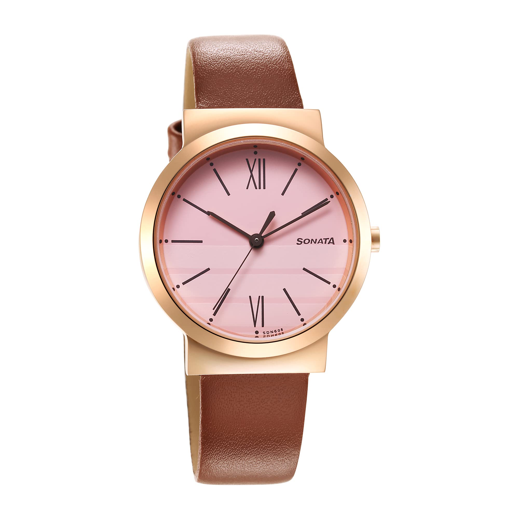 Sonata Essentials Pink Dial Leather Strap Watch for Women-87044WL01 (B0BXB877VP) Amazon Price History, Amazon Price Tracker