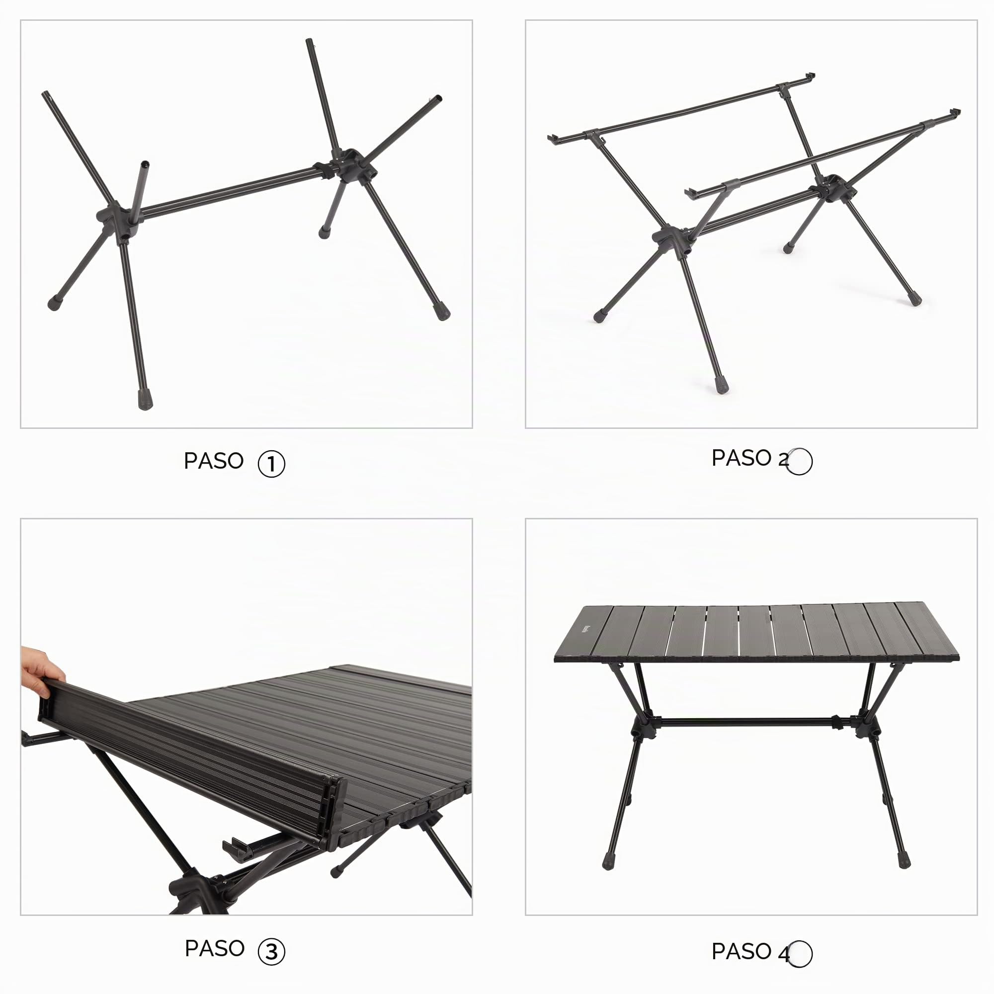 Naturehike Mesa Rectangular de Aluminio para Rollos de Huevos Mesa Plegable Ultraligera Mesa de Comedor Portátil para Acampar al Aire Libre