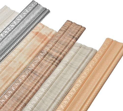 Miniatura 6 de Moldura de espuma flexible autoadhesiva  90 x 3 pulgadas, base de goma para despegar y pegar, molduras de base de pared, líneas decorativas