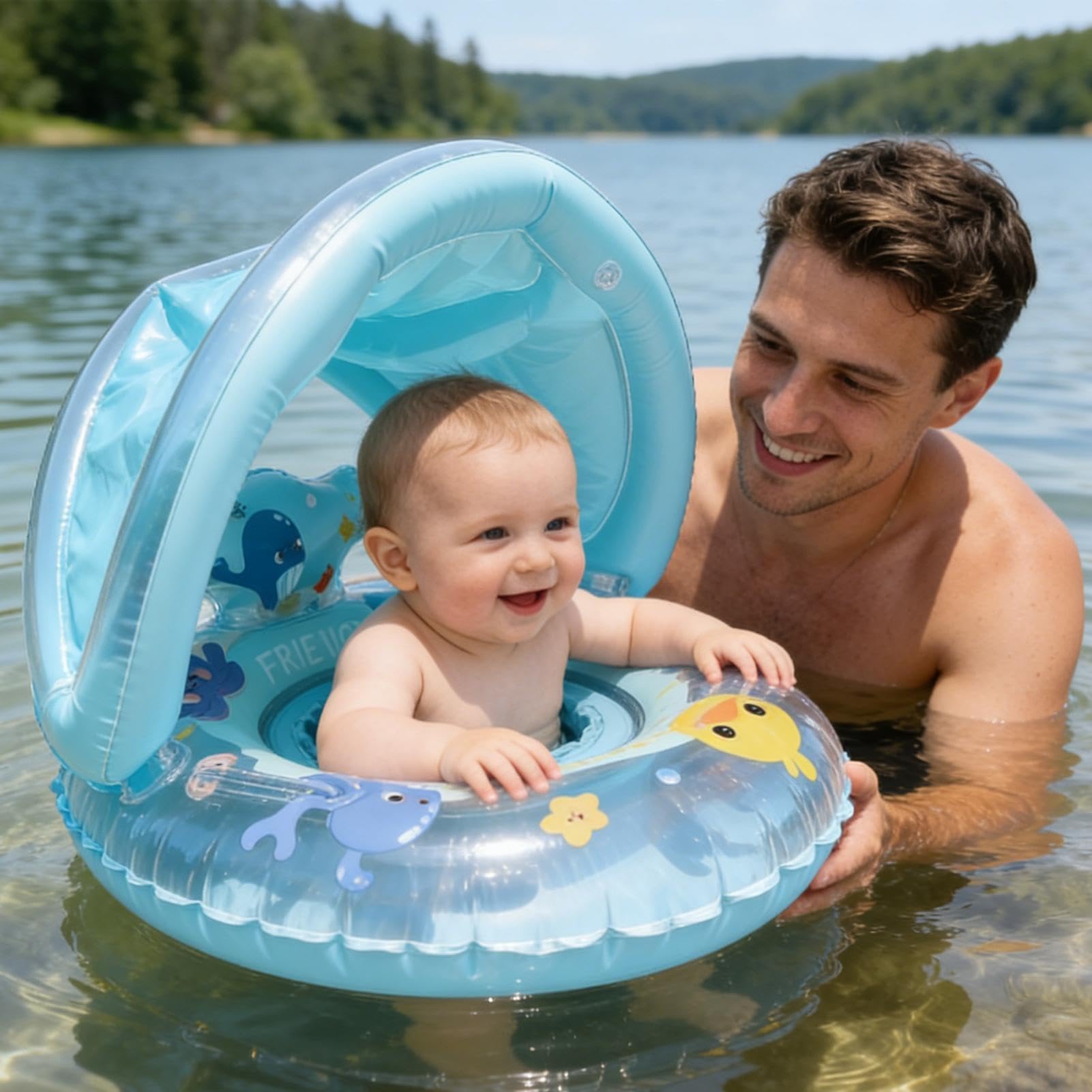 LAYCOL Flotteur de piscine pour bébé avec auvent de protection solaire UPF 50+ amovible – Bouée LAYCOL Flotteur de piscine pour bébé avec auvent de protection solaire UPF 50+ amovible – Bouée
